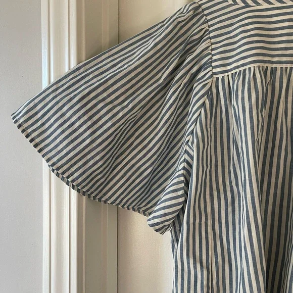 NWT Madewell Courtyard Flutter-Sleeve Top in Stripe - Picture 6 of 8